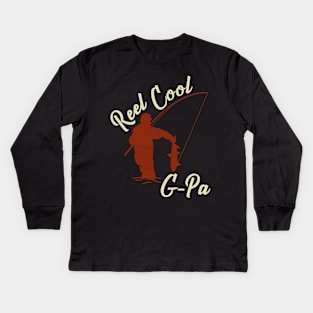 Reel Cool G-Pa Fishing Grandpa Grandfather Gift Kids Long Sleeve T-Shirt